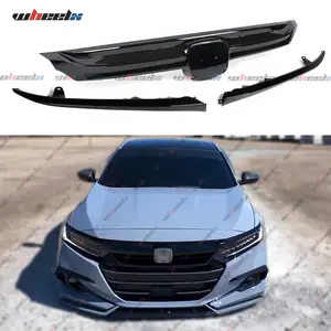 2021-2022 – Honda Accord LX/EX – Glossy Black ABS Material Front Bumper Splitter & Grille Emblem Set, Custom Fit , Performance-Focused for Exterior Decoration fathersdaygift fathersdaygift