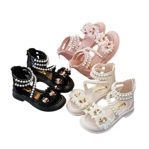 Trendy Flower Pearl Girls' Sandals - Breathable Non-Slip & Elegant | Perfect for Christmas Party & Holiday Outings | Stocking Stuffers #GirlsChristmasSandals #ToddlerHolidayFootwear #SparklyFestiveShoes