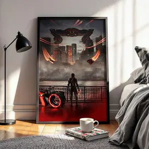 Tron Ares City Movie Poster, 2025 Sci Fi Action Film Decor, Jared Leto