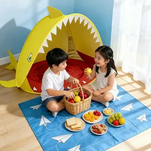 Beach Tent, Sunshade Quick-Open Foldable Outdoor Play Tent, Tent Playhouse, Baby Beach Shark Tent, 1pc, Perfect for Summer Fun