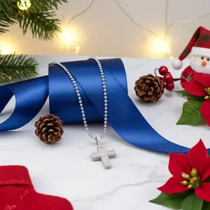 Diamondcelebritees Moissanite Cross Floury Pendant Men's & Women's White Silver 1.50ct VVS D Clr