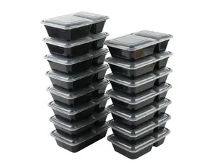 15 Pack 2 Compartment Meal Prep Food Storage Containers