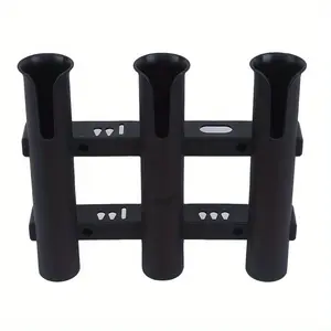Secure Your Fishing Rods with our Three-Tube Plastic Holder Fishing Equipment - Perfect for Boats and Kayaks! Fishing Tackle Organizer Fishing Accessories