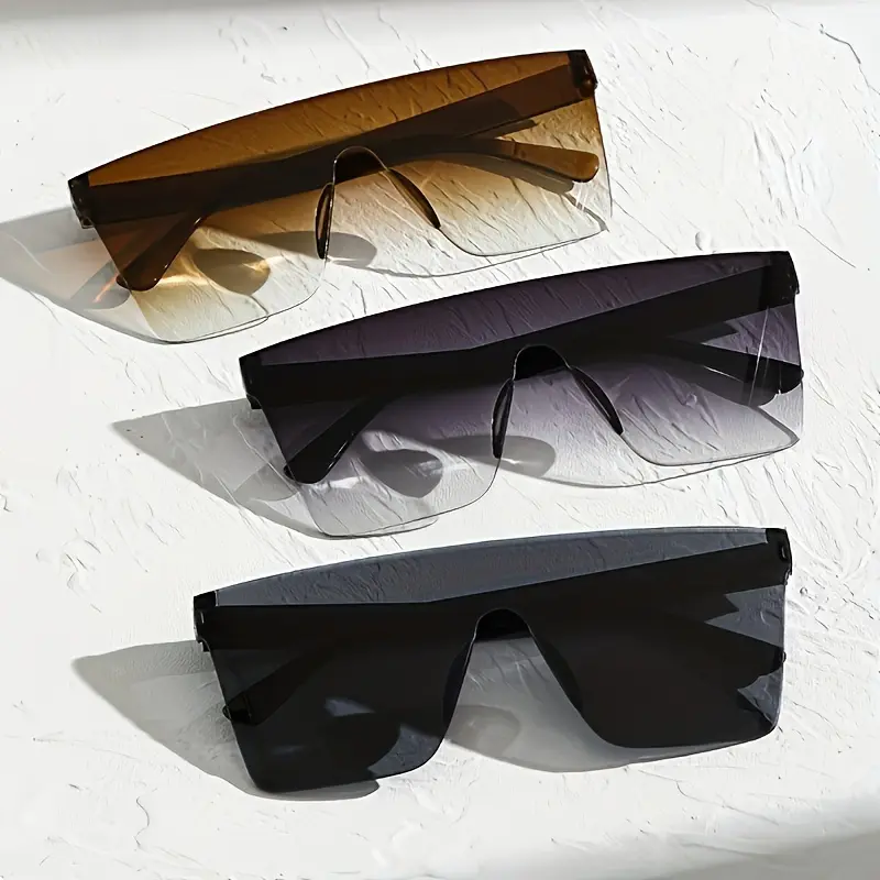 Men's 3-Pack Polarized Sunglasses, Nylon Full-Rim Sleek Rectangular Universal-Fit Frame, Glare-Reducing Polycarbonate Lenses, Everyday Wear, Polarized Shades, Gifts for Him