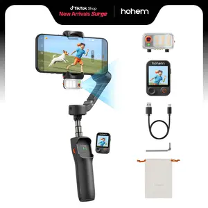 hohem iSteady V3 Ultra Gimbal,Detachable Touchscreen Remote,Advanced AI Tracking with any App,360° Infinite Pan Tracking,Select People&Obeject on Touchscreen to Track,3-Color Fill Light,3-Axis Stabilization, Compatible with most iPhone&Android series
