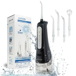VUFVOID Classic Cordless Water Flosser, 4 Cleaning Modes, DIY Mode, USB Rechargeable, 300ml Big Tank, Oral Irrigator for Home and Travel Electric Teeth Cleaner Dental Scaler