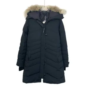 RDLT— Canada Goose Black Fur Hood Logo Down Jacket Size M