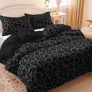 2/3pcs Leopard Print Bedding Set, High-Quality Fabric, Stylish Design, Perfect for Home & Dorm Use, No Pad Included