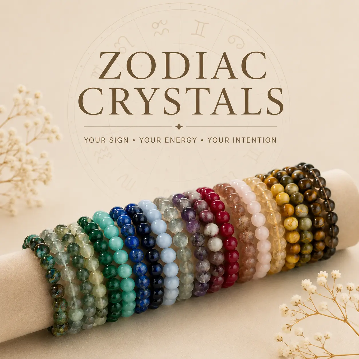 [Quiet Light] 8mm Zodiac Bracelets — Find Your Energy | Calm • Confidence • Protection