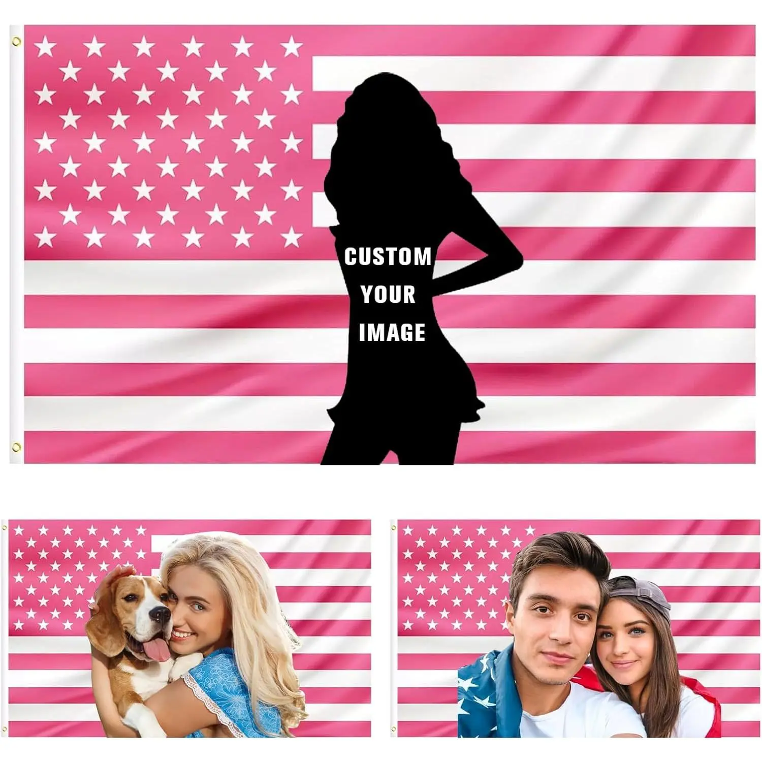 cxfwellCustom Pink America Flag Personalized Flags Design Your Own Text Photo Image Funny Poster for Decor Living Rooms Bedrooms  Tapestry Wall Mural Tapestry Wall Hanging，bedroom decor cool stuff for room leopard room decor anime room decor tapestry