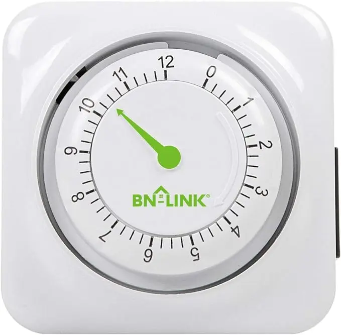 BN-LINK 12 Hour Indoor Mechanical Accurate Countdown Timer, 3-Prong Grounded Outlet, 15 Minute Increments, Energy Saving for Kitchen, Phone Charger, Lamps, Holiday Decoration 1875W, 1/2 HP, ETL Listed Utensils baby proof extensioncord 3 sided multi plug