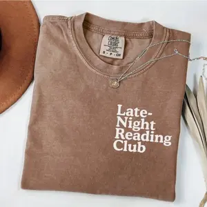 Comfort Colors Late Night Reading Club Shirt, Bookworm T-Shirt, Funny Reading Tee, Booklover Tee, Gift for Book Lover Gift, Bookish Shirt, Gift for Reader