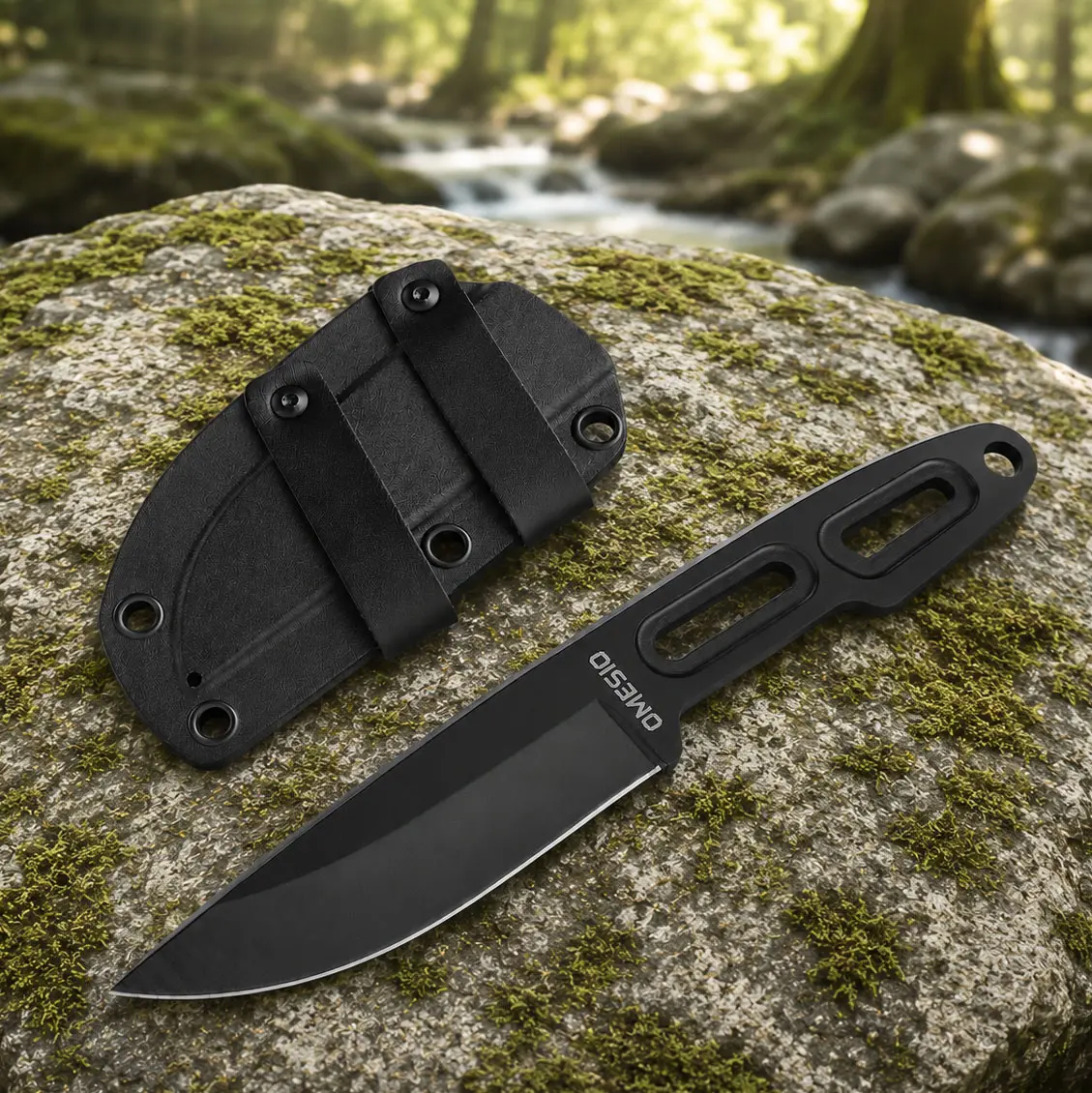 Omesio Compact Minimalist EDC Survival Utility Cutter with Protective Case - 5Cr13MoV Stainless Steel Solid Core Pocket Knife, Belt Carry Versatile Tool for Adults’ Outdoor Tasks, EDC Outdoor Gadget Survival Hand Tool Camping Accessory