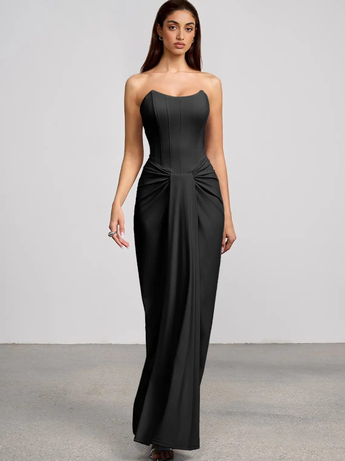 AZAZIE Virelle Women's High Neck Bodycon Formal Dress in Matte Knit, Sleeveless Open Back Maxi Gown for Wedding Guests
