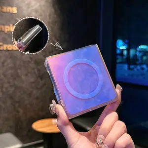 For Samsung Z Flip 7 6 5 4 3 glossy suitcase laser magnetic folding hard cover mobile phone case suitable for Galaxy Z Flip7