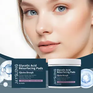 Jaysuing Glycolic Acid Resurfacing Pads - Gentle Exfoliation Hydrating Moisturizing Brightening | Non-Greasy All Skin Types Daily Use