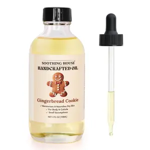 Handcrafted Gingerbread Cookie Body Oil with Cinnamon Ginger Nutmeg & Vanilla Fragrance Blend 4 oz Scented Aroma