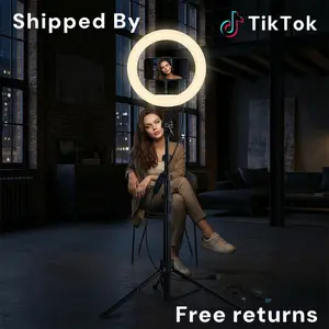 10" Selfie Ring Light with Tripod Stand, Multi-Scene Dimmable LED Fill Light for Live Streaming, TikTok Videos, and Portrait Photography, YouTube, Cellphone#Livestream Softbox#SummerVibes