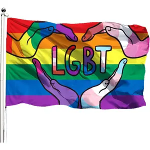 Pride Flag 3×5 Ft Rainbow Flag-LGBTQ Flag/Pride Flag/Bisexual Pride Flag/Large Flags Banner UV Fade Resistant for Wall Decorations