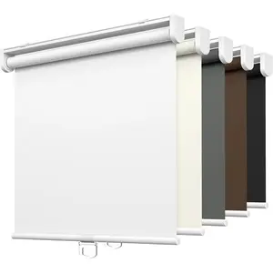 No Tools No Roller Shades, 100% Blackout Roller Blinds for Windows, Thermal UV Protection Waterproof Roll Up Window Blinds and Shades, 20'' W x 72'' H, White