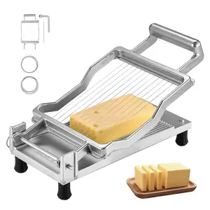 【Summervibes】VEVOR Cheese Cutter with Wire,  , 0.39" & 0.78" Cheeser Butter Cutting Blade, Detachable Cheese Slicer Wire, Aluminum Alloy Commercial Cheese Slicer with 316 Stainless Steel Knife Wire, Kitchen Cooking Utensils