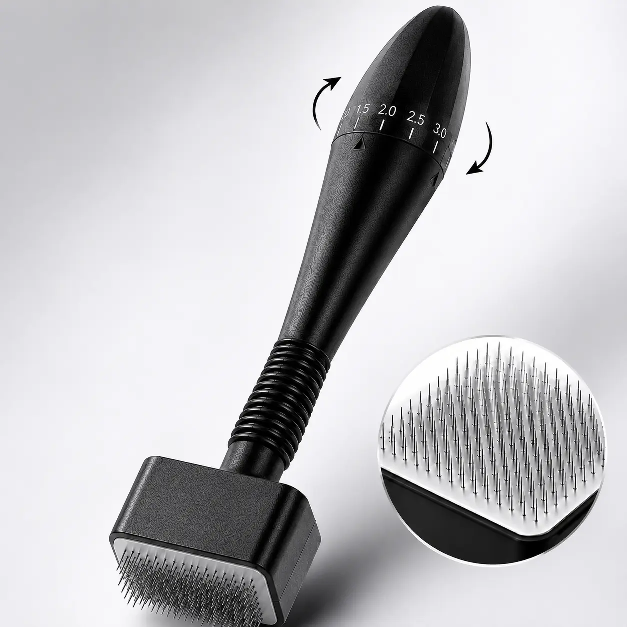 Adjustable Microneedle Derma Stamp, 140 Pins Skin Care Tool for Face & Scalp, Adjustable Needle Depth Beauty Device for Hairline, Beard & Facial Care