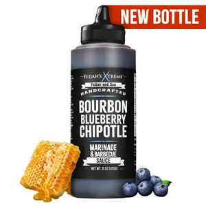 Elijah’s Xtreme Blueberry Chipotle BBQ Sauce & Marinade, Rich Flavor, No Heat,  Made with Blueberries & Smoky Chipotle, Gluten Free, 12 fl oz