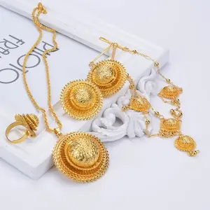Aurelia Ethiopian Bridal Jewelry Set | Gold Earrings, Necklace & Ring