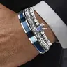 Men's Elegant Crown Design Cuff Bangle Set, Fashion Jewelry & Jewellery Accessories for Party, Daily Outfit Decoration, Trendy Exquisite Jewelry for Birthday Gift