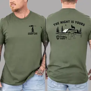 Coyote Graphic T-Shirt, Night Hunting Style Tee, Glitch Animal Design Shirt, Outdoor Night Life Graphic Tee, Casual Mens T-Shirt