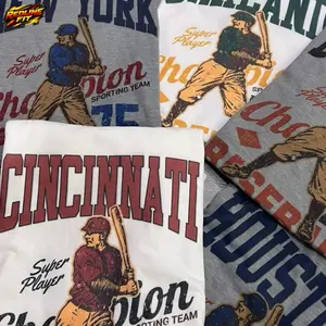 Vintage Baseball Tee Retro Baseball Sports Tshirt Baseball Game Graphic Top Casual City Baseball, Unisex Graphic T-Shirt, For Men and Women