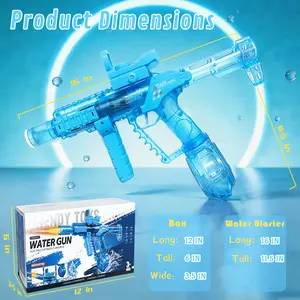 Automatic Electric Water Blaster With Rotating Grip & Extended Stock,Hydro blaster,Rechargeable Battery, LED Lights, 30-33 FT Long Range, High Capacity Water Soaker For Kids ,Birthday Gift for Senior Assassin,Outdoor Summer Party Toy for Father’s Day