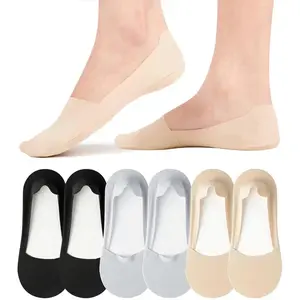 Socks Womens Non Slip Low Cut Invisible Liner Footies Thin Silk Socks for Flats Loafers Lightweight 6 Pairs Womenswear Boat  Comfort Nylon Anklesocks