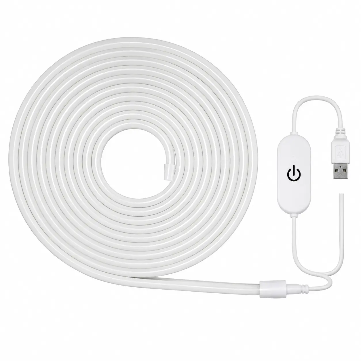 5V Dimmable USB Neon Light Strip - 6M Length, Touch Switch, Adjustable Brightness, Waterproof Under-Cabinet Indoor Light for Home Improvement LED Night