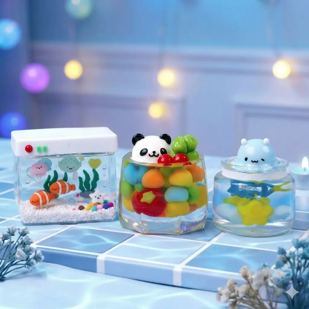 Pawtoto Aquarium Fidget Squishies Stress Ball - Handcrafted Food-Grade Silicone Oddities Gifts, Creamy Clay-Feel Calm the Mind Relief Toy, Quick Rebound Animal Toy #Summervibes