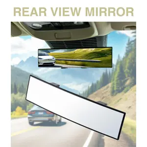 Rear View Mirror, Interior Clip-on Wide Angle Rear View Mirror, Universal 11.81 Inch Panoramic Convex Rearview Mirror, Rear View Mirror Accessory, for Cars,SUVs,Trucks, Various Kinds Vehicles