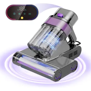 Mattress Vacuum Cleaner,16Kpa Suction,HEPA Filter 254nm & Ultrasonic,140°F Heat,UV-C Light & 720,00 RPM/Min Brushroll Rotation,Handheld Bed Vacuums for Bed, Sofa, Couch, Crib
