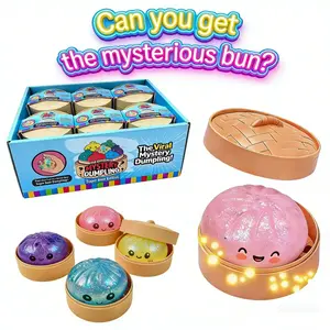 Random Style Big  Squishy with Cute Expressions, TPR Soft Fidget Bun Toy, Stress Relief Unboxing Toy, Great for Valentine’s Day, Easter & Kids Gifts glitter dumpling