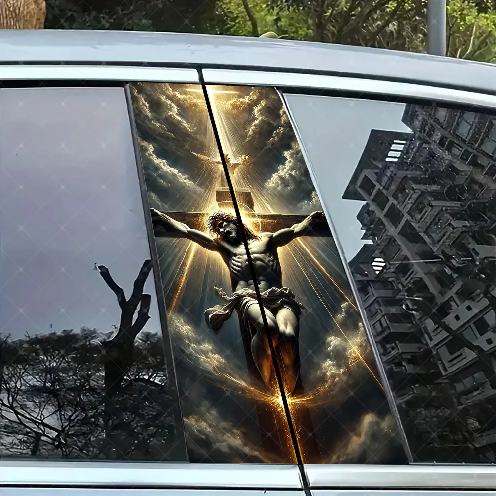 2pc Vinyl Sticker Car B Pillar Protection Decal, Easy Peel & Stick Sunproof Waterproof Scratch Resistant, All Car Models Decorative, Universal Car Sticker, Automotive Decals, Vehicle Exterior Decoration