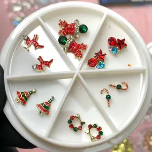 12 pcs Christmas Nail design Charms (Bell, Star, Candy)