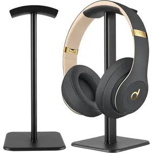 [New Deal]-Headset Stand - Headphone Holder for Desk with Aluminum Hanger Compatible with All Over-Ear On-Ear Computer Xbox One PS5 PS4 PC Game Telephone Headsets (Black)