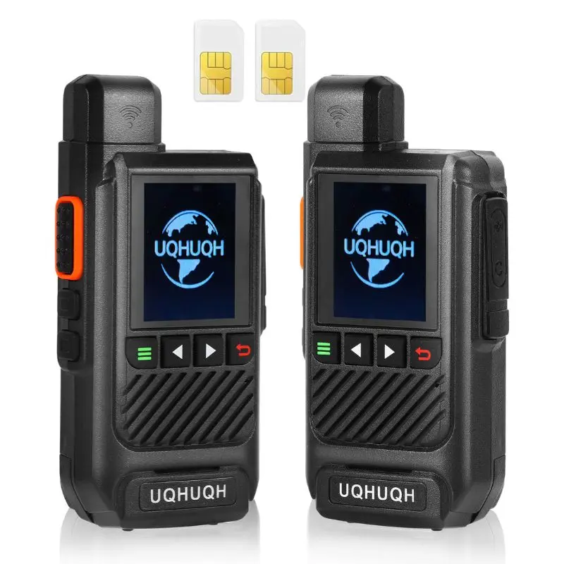 UQHUQH 2-Pack 4G LTE POC Walkie Talkies - Lifetime Free Unlimited Range, Rapid PTT, Professional Nationwide Communication, Remote Capability for Business Use