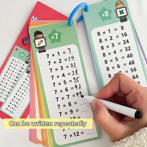 15 Cards Multiplication Table Chart Educational Learning Math Flash Cards for Kids Elementary Middle School Learning At Home and School Supplies