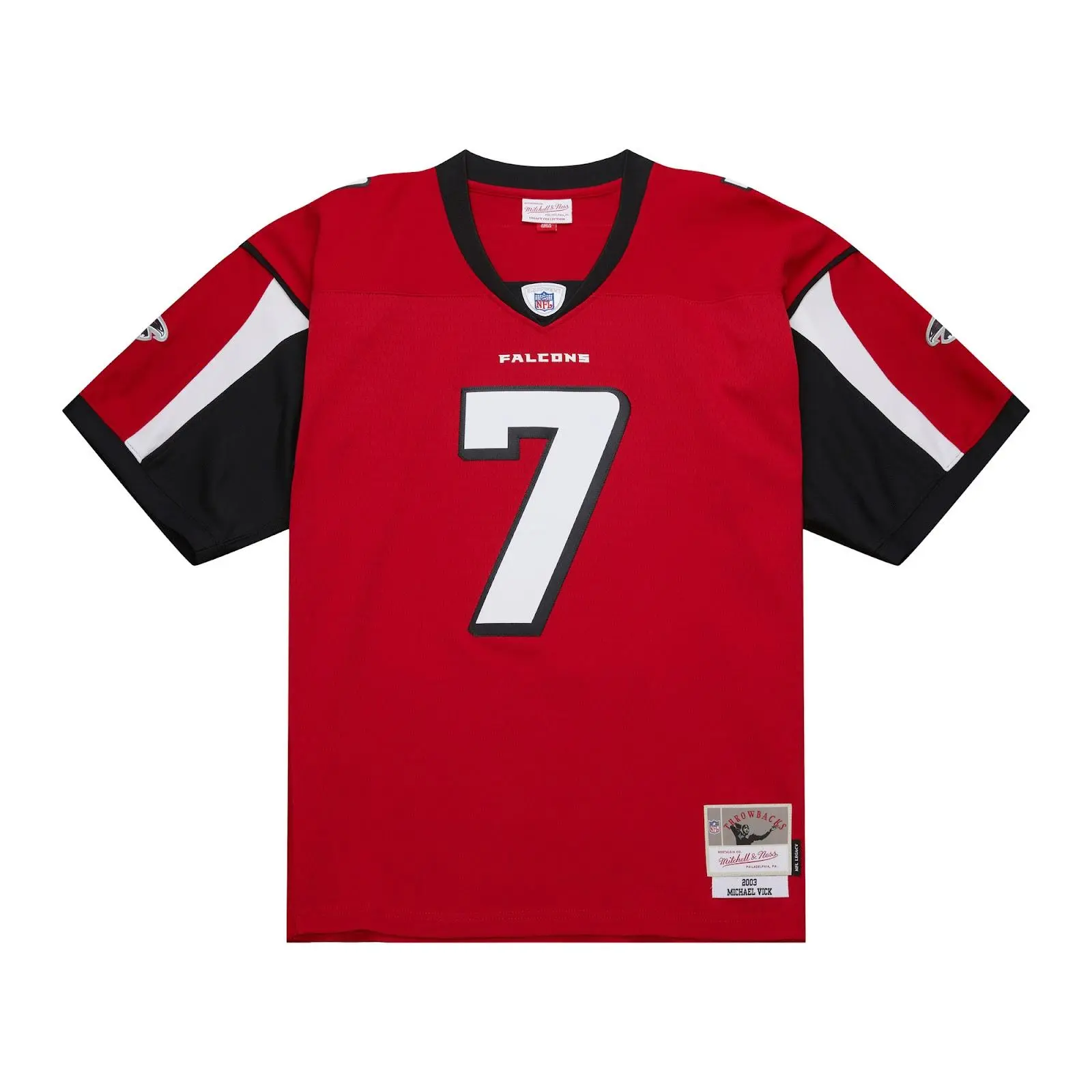 Michael Vick Atlanta Falcons Red 2003 Legacy NFL Throwback Mitchell & Ness Polyester Football Fanwear Jersey, Male Fit, Pull-On Closure, Regular Cut