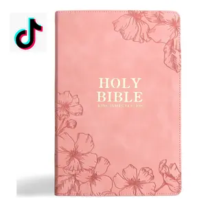 KJV Holy Bible, Giant Print with Cross-References, Soft Pink LeatherTouch with Floral Cover Design, Thumb Index, Ribbon Marker, Red Letter, Full-Color Maps, Easy-to-Read MCM Type, King James Version