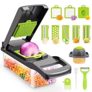 Pro-Series 17-in-1 Vegetable Chopper,Slicer, VeggieChopper, Food Chopper with Container, Vegetable Cutter &Spiralizer for Onion Salad (Home Essential Gadget &Kitchen)