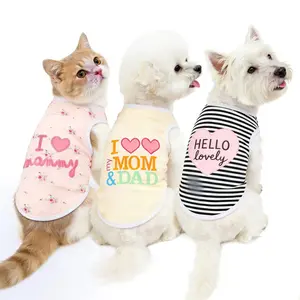 3-Piece Cute Pet Summer Vest Set, Cat & Dog T-Shirt, Lightweight Breathable Design, Adorable Style for Walking, Photography, Home Use Clothing, Outfits, Clothes