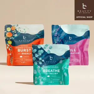 Beauty by Earth Shower Steamers (3-Pack) - Eucalyptus, Menthol, Lavender, Rosemary, Citrus Aroma Blend, Gift USA Made, Gifting Holiday