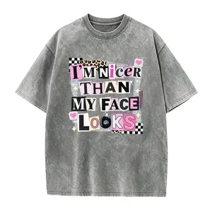 Funny Sarcastic Shirt, Im Nicer Than My Face Looks Tee, Coquette Aesthetic Shirt, Sassy Quote Graphic Tee