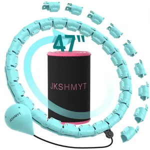 JKSHMYT Smart Weighted Fit Hoop Plus Size for Adults fitness, 2 in 1 exercise Hoop, 24 Links Detachable & Size Adjustable, with Waist Trainer for Women